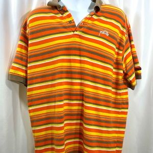 FUBU Fall Candy Corn Color Orange Yellow Polo XXL